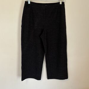 Eileen Fisher 100% Wool Cropped Pants XS 21" Gray Lagenlook Relaxed Quiet Luxury